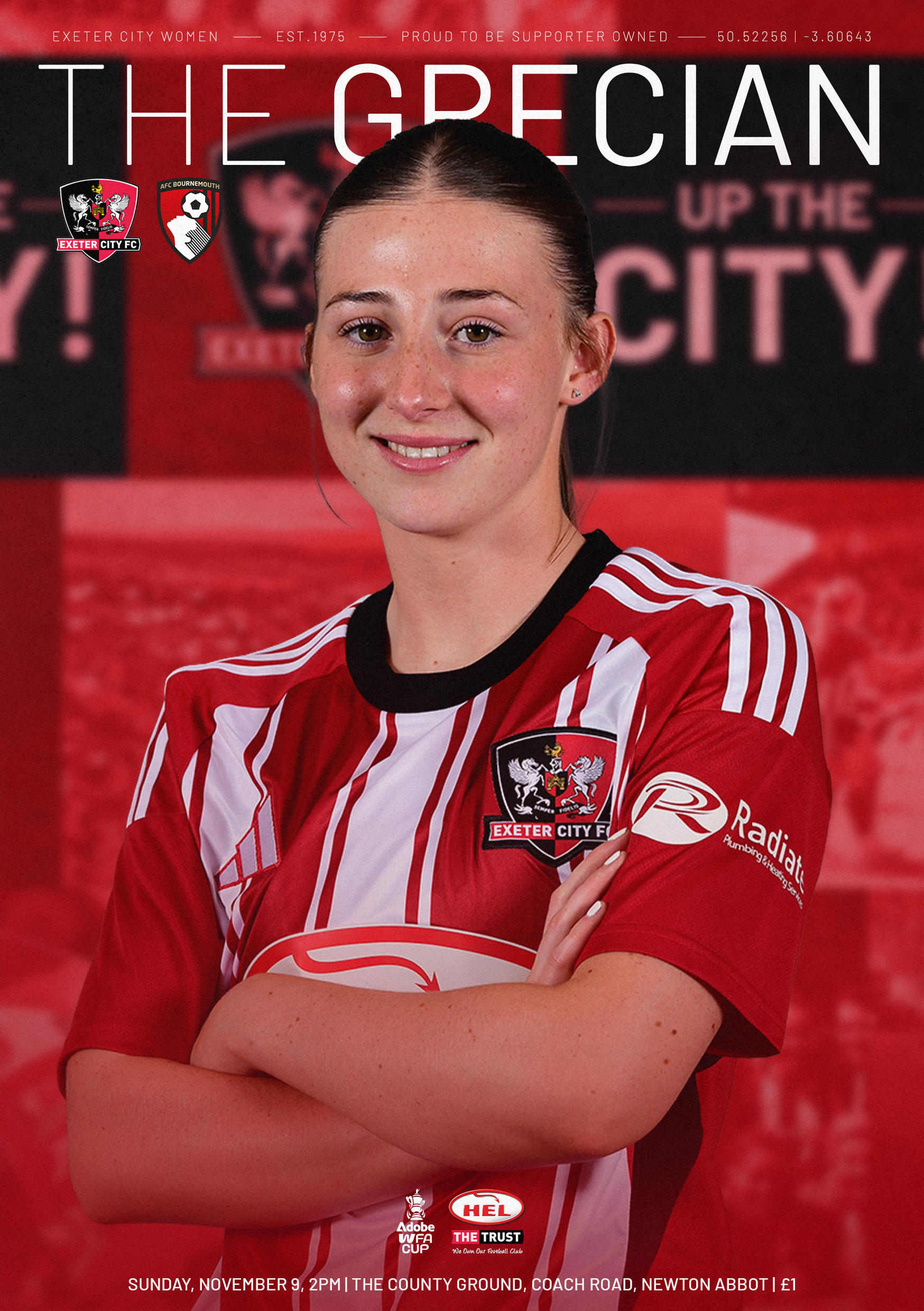 Georgia Vaccaro on the City Women vs Bournemouth programme cover