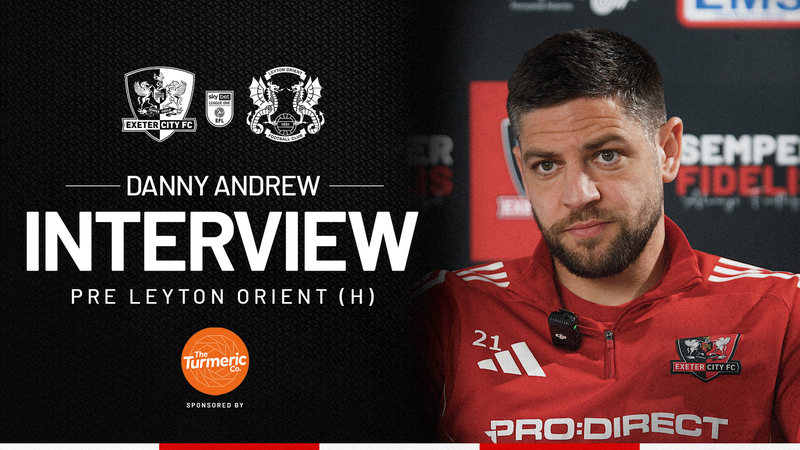 Danny Andrew pre Leyton Orient (H) | Exeter City F.C.