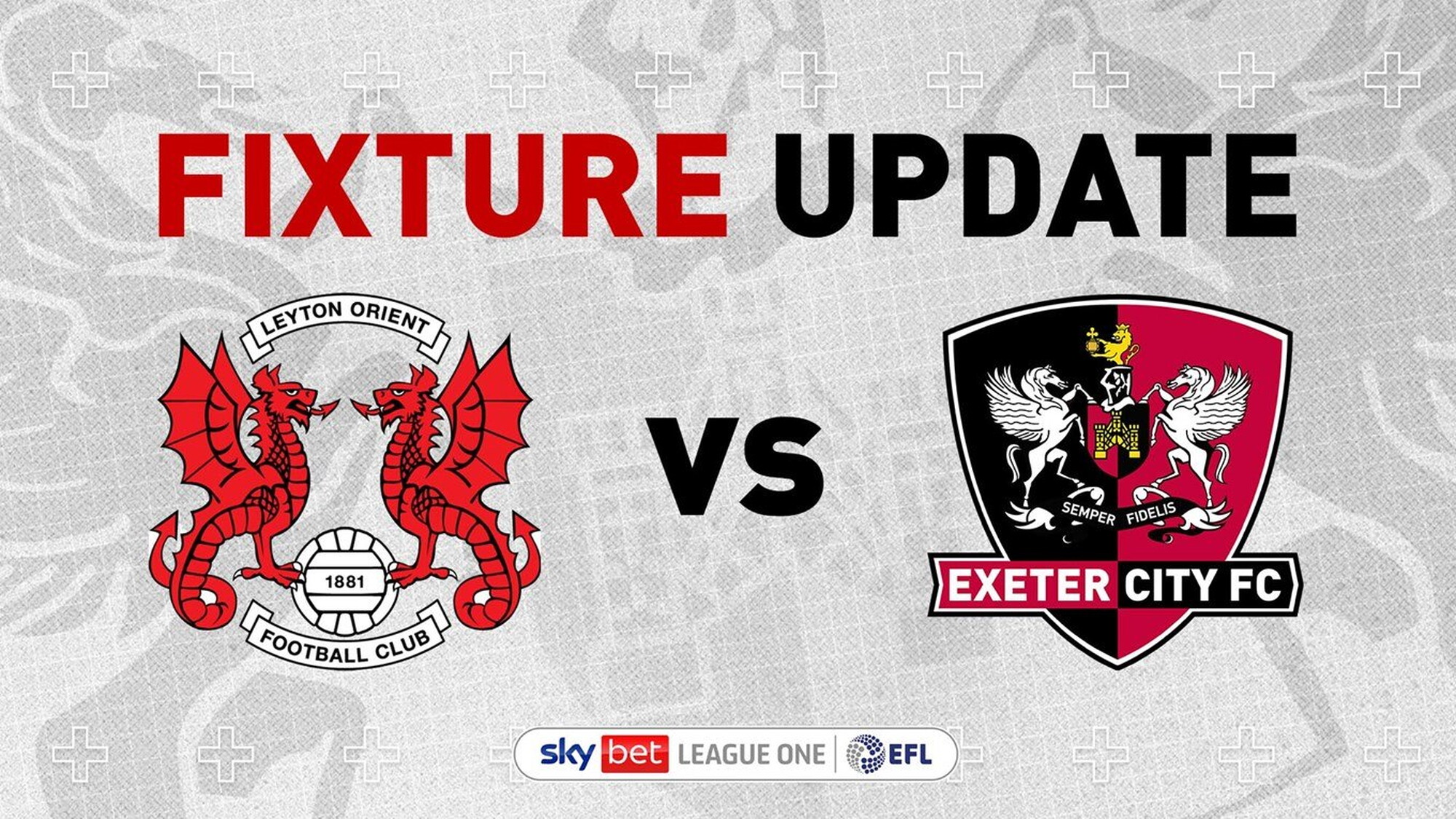 📝 Leyton Orient fixture rearranged for April 9 Exeter City F.C.