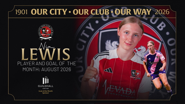Nia Lewis wins both Player and Goal of the Month