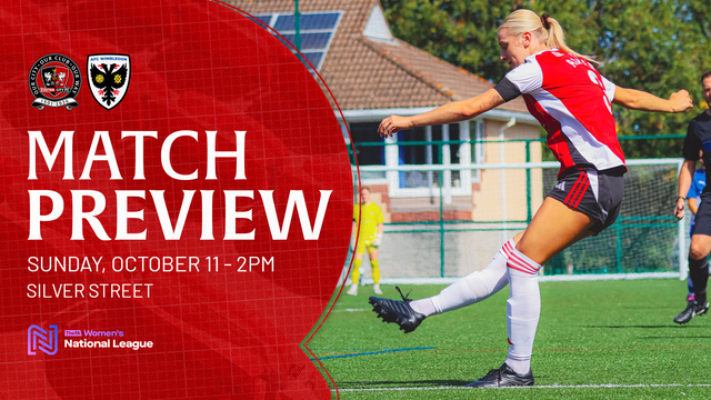 AFC Wimbledon vs Exeter City Women match preview graphic