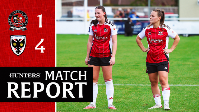 Match report graphic for City Women 1 AFC Wimbledon 4