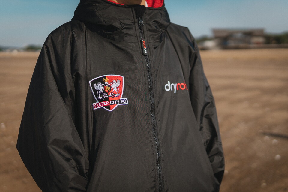 a close up of the Exeter City dry robe