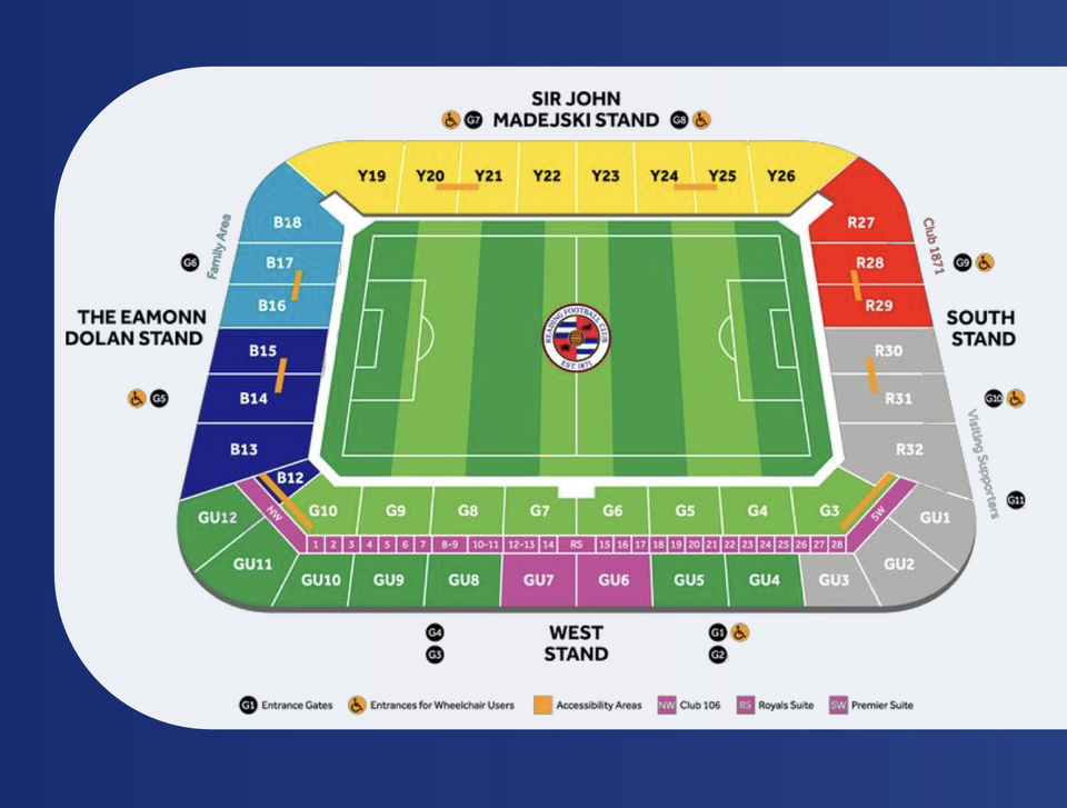Reading Stadium Map