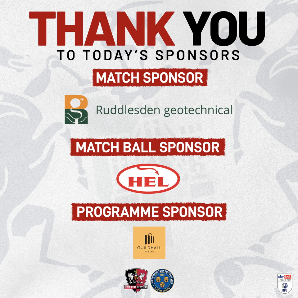 Match Sponsors for Shrewsbury