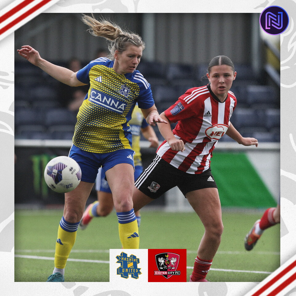 Fearne Slocombe battling for the ball against a Hashtag player