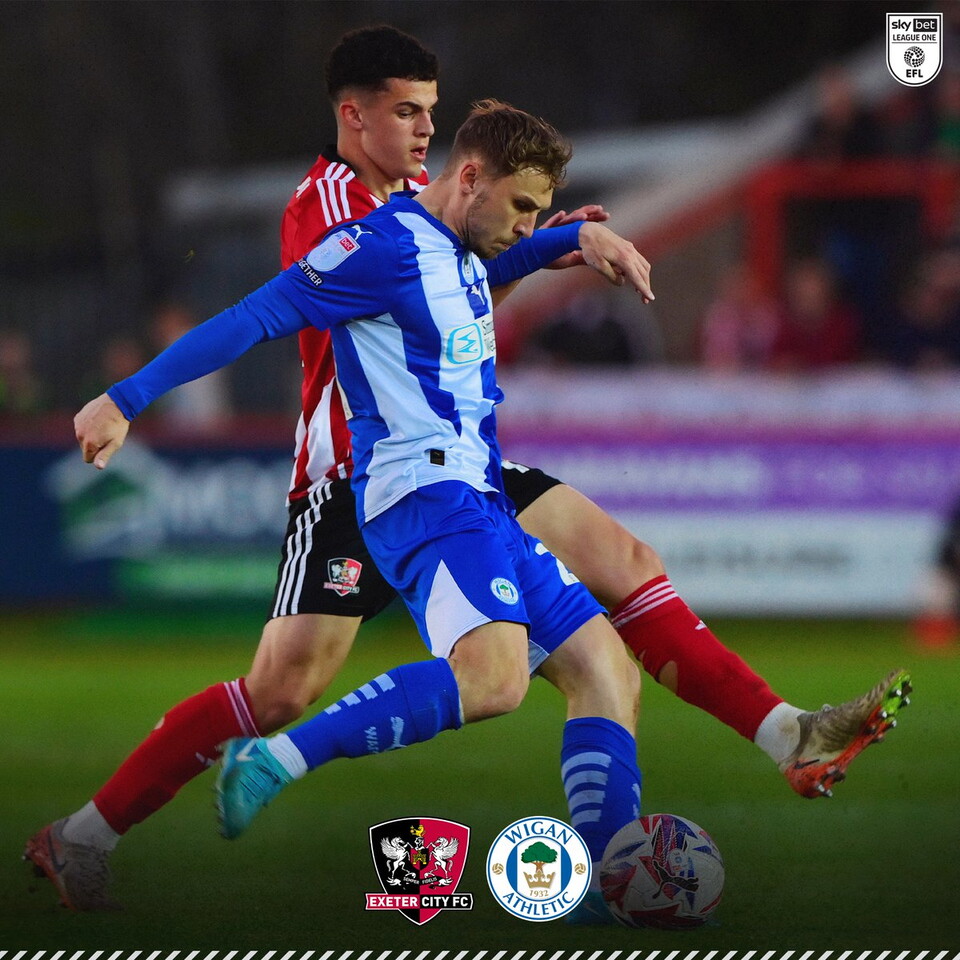 Match action from Exeter v Wigan