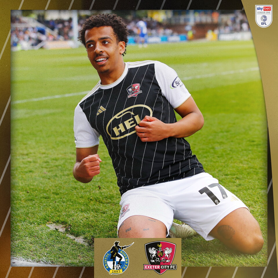 Caleb Watts sliding in celebration of putting City 1-0 up at Bristol Rovers