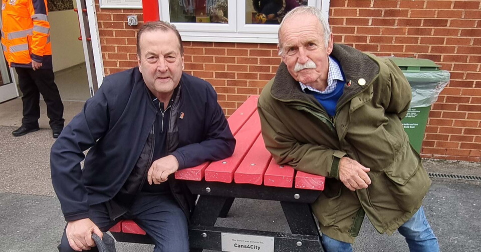 Andy Holloway with new benches