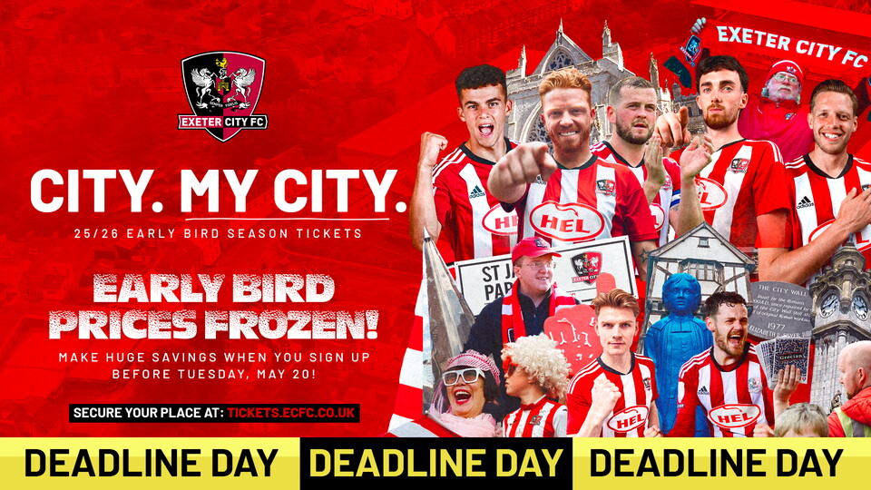 Deadline Day for Early Bird Season Tickets