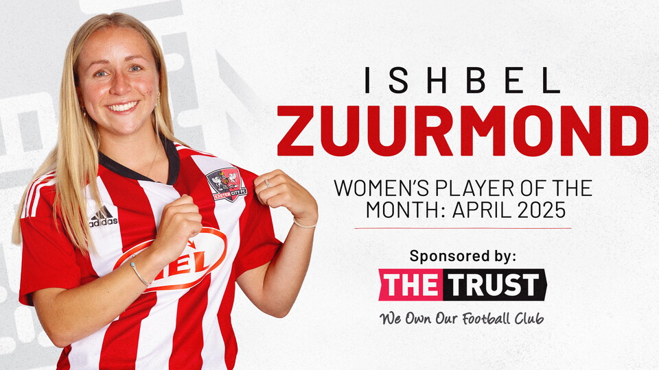 Graphic for Ishbel Zuurmond as the Women's Player of the Month for April 2025