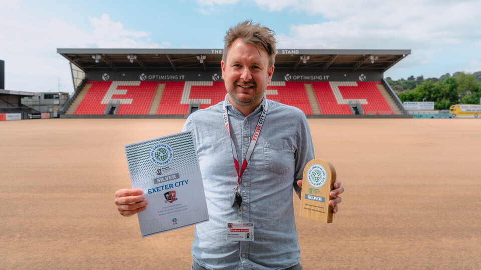 City CEO Joe Gorman with the EFL Green Club award