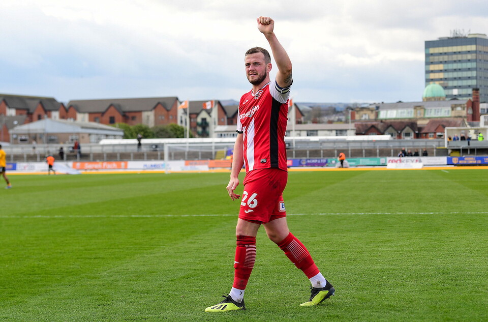 Pierce Sweeney saluting the crowd