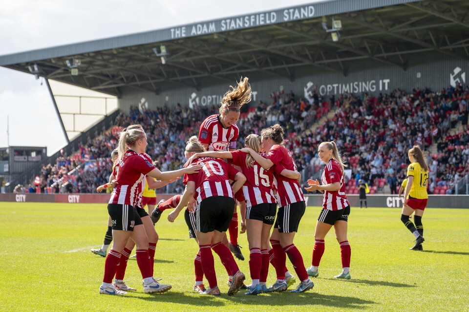 Image of City Women celebrating at St James Park
