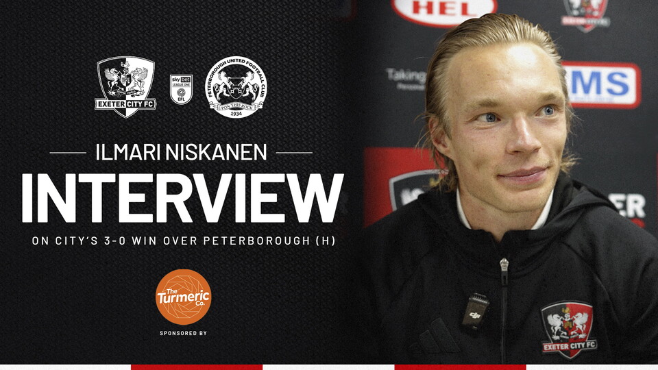 Interview graphic for Ilmari Niskanen post Peterborough United (H)