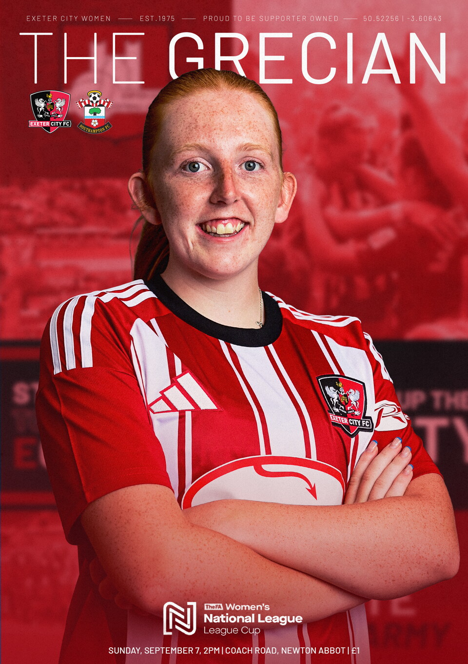 Cover of the Grecian programme for the women's match against Southampton