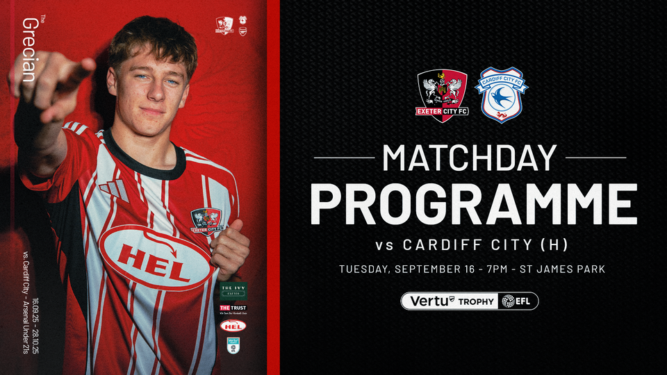 Matchday Programme for Cardiff City in the Vertu Trophy