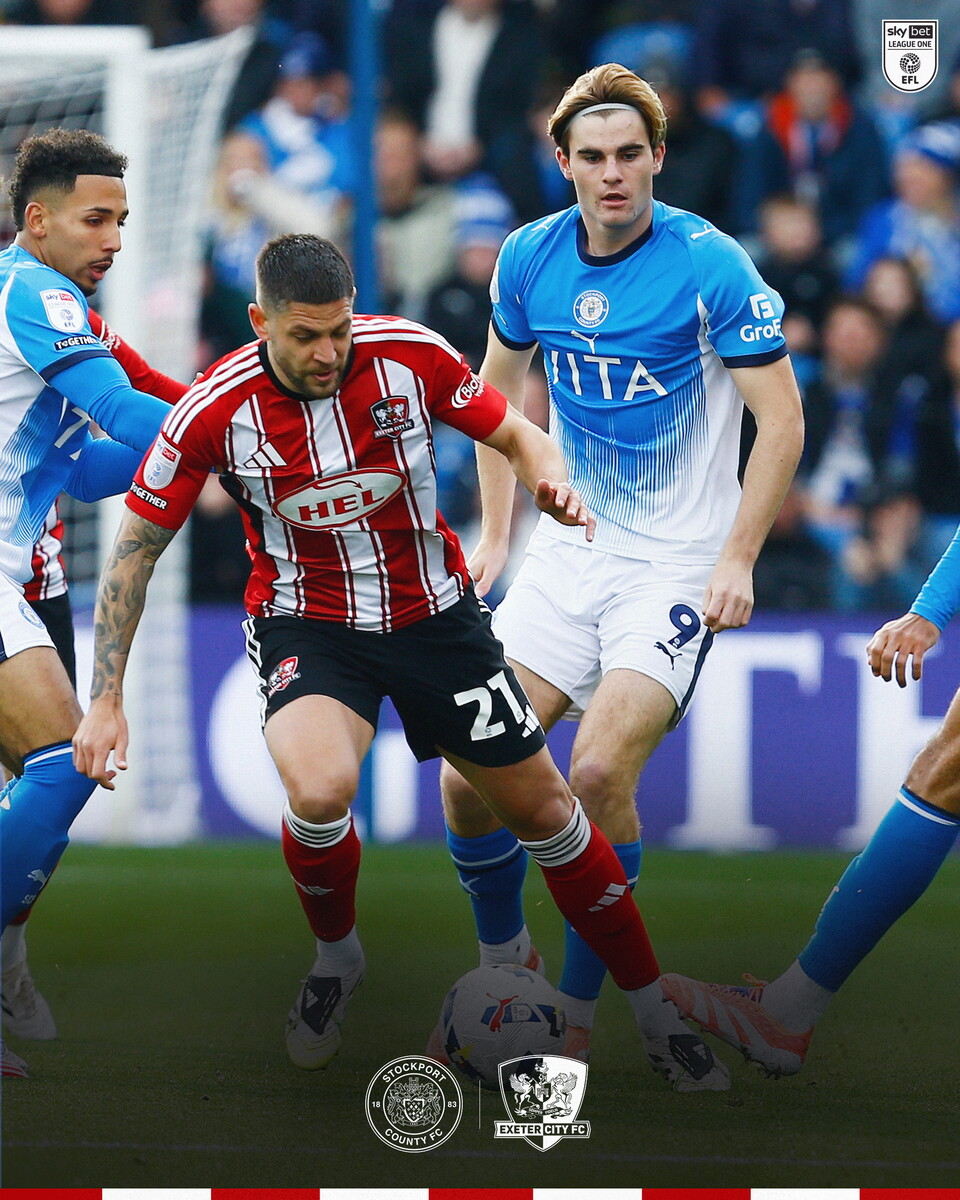 Danny Andrew in action against Stockport County