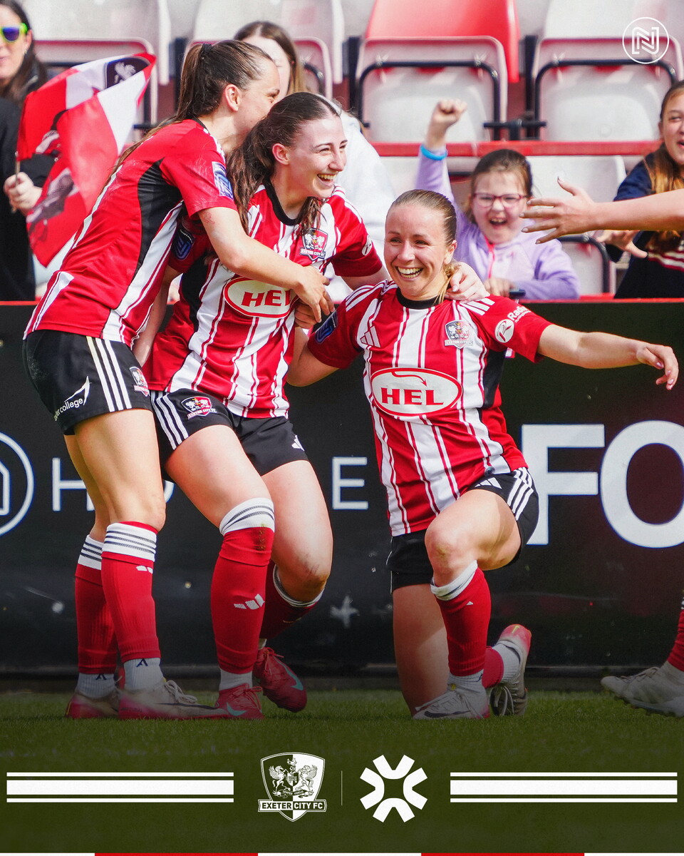 Image of Sophie Gillies, Georgia Vaccaro and Ishbel Zuurmond celebrating City's winning goal