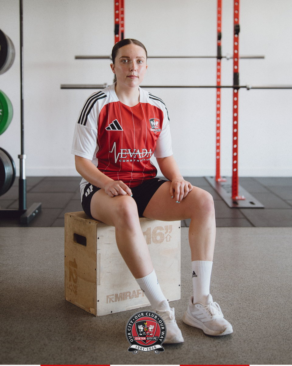 Image of Bethan McGowan sat in Exeter City's gym