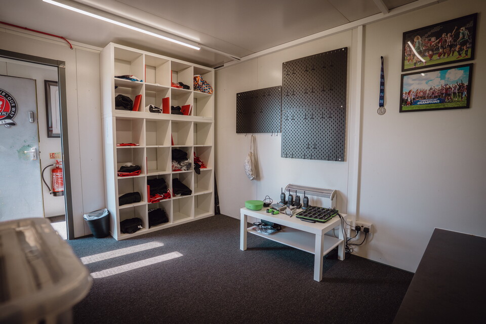 Image of the boot room area in the new women's hub.