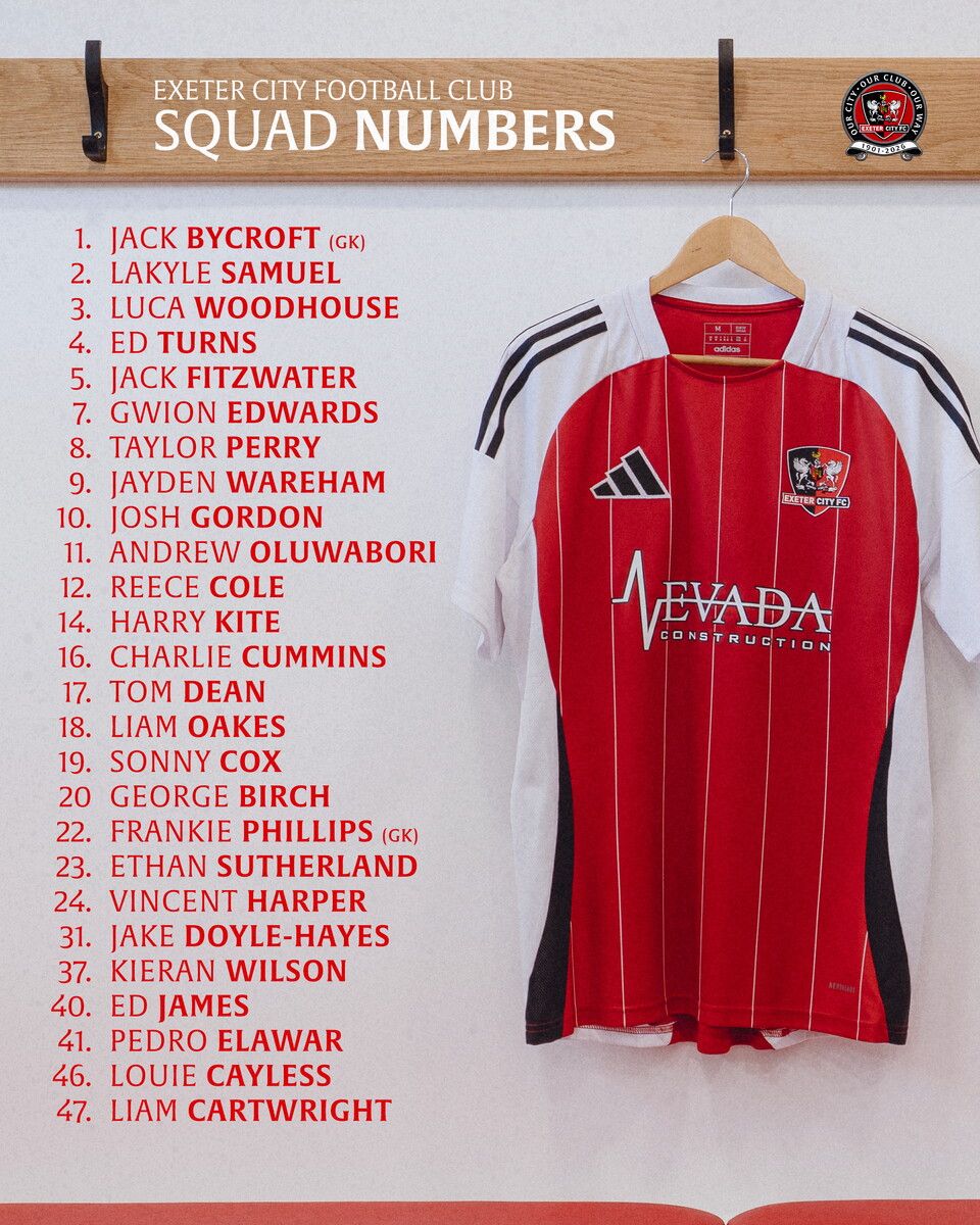Squad numbers Update