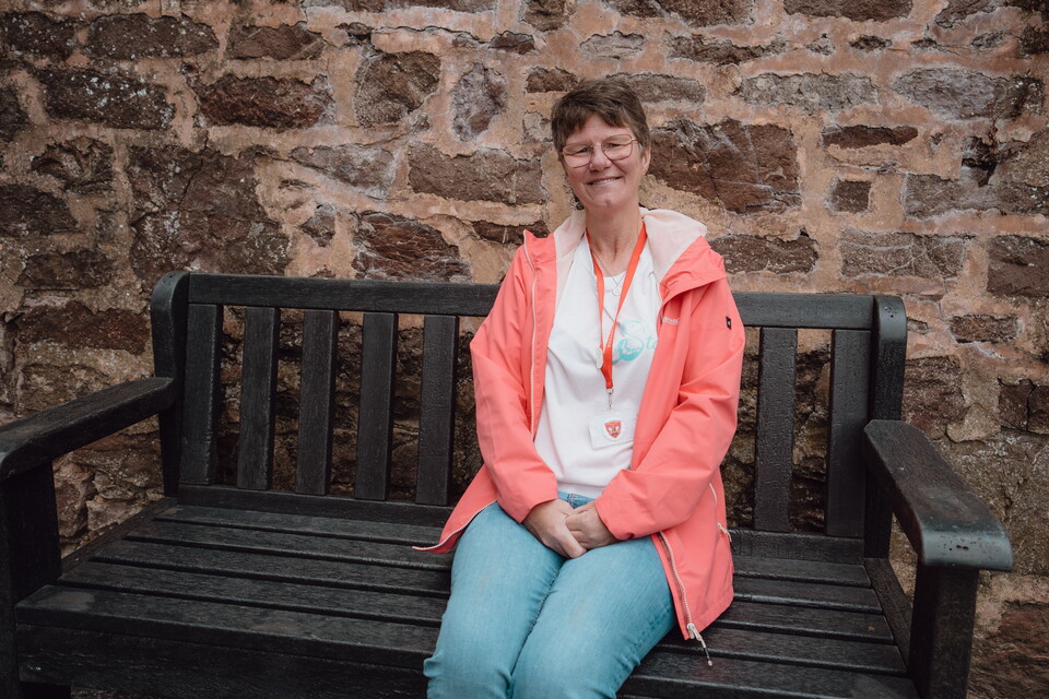 Sharon on the talking bench