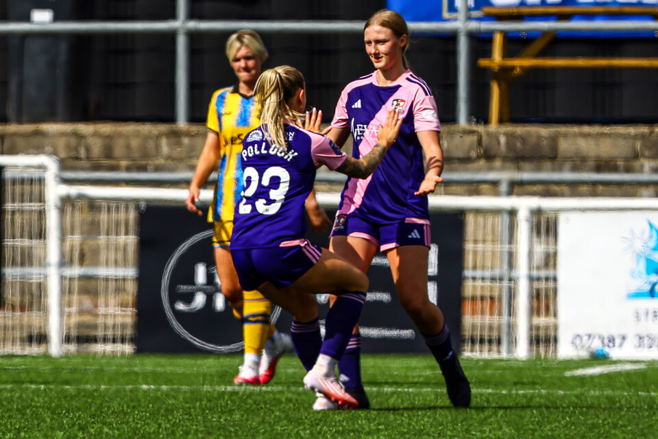 Nia Lewis celebrates her goal against Hashtag United
