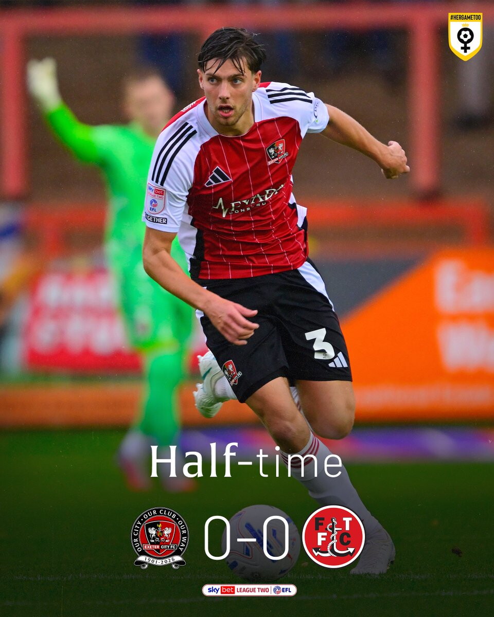 half time: Exeter City 0 Fleetwood Town 0
