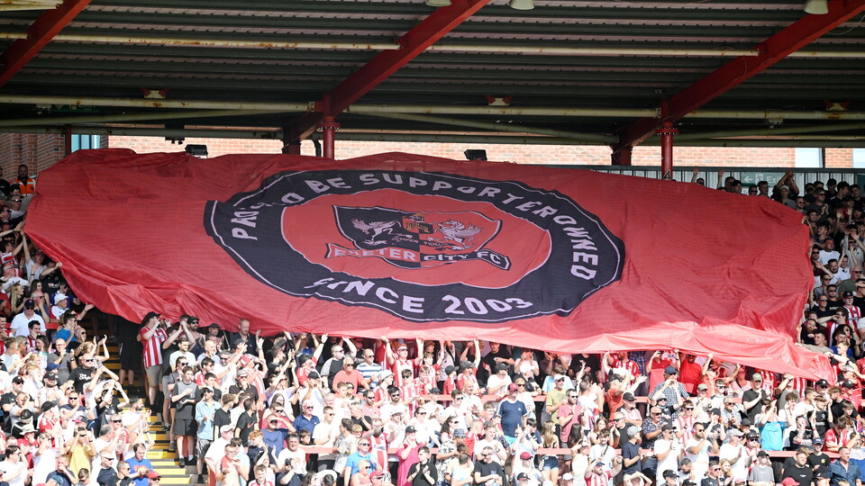 Supporters' Trust surfer flag on the Big Bank