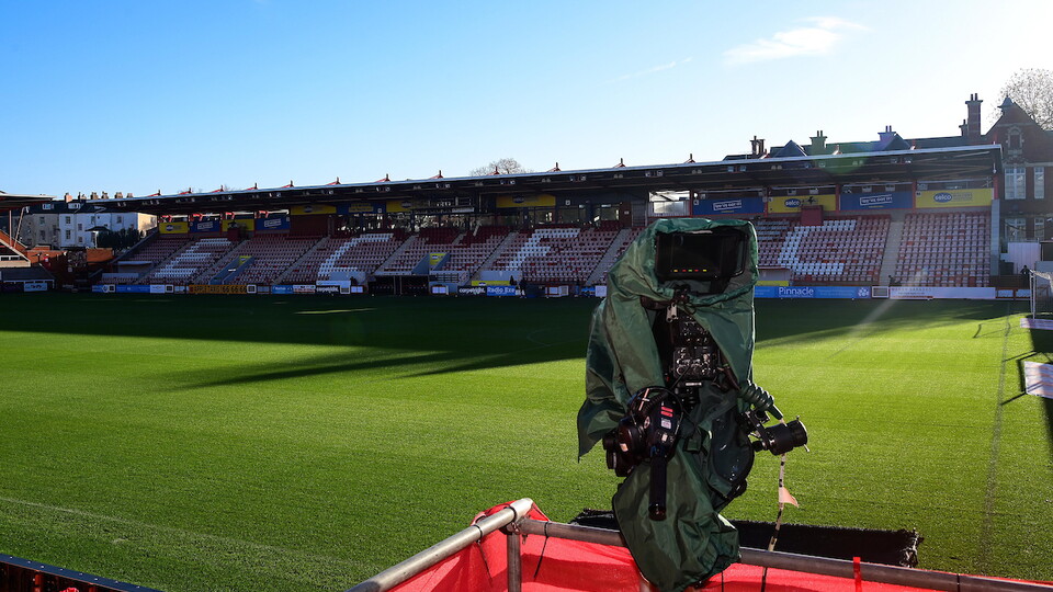 tv cameras set up at St James Park ahead of a televised fixture
