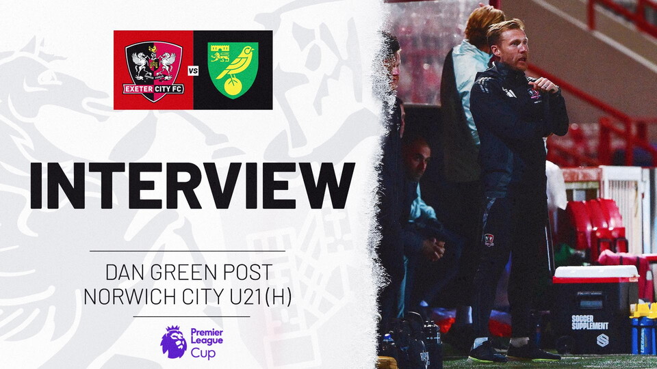 Dan Green interview image post match from Norwich City U21