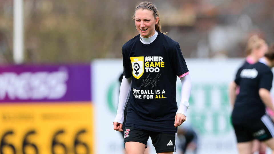 Bow Jackson wearing Her Game Too shirt