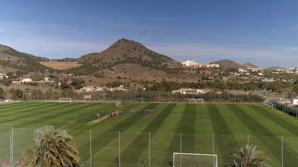 Aerial shot of La Manga football facilties