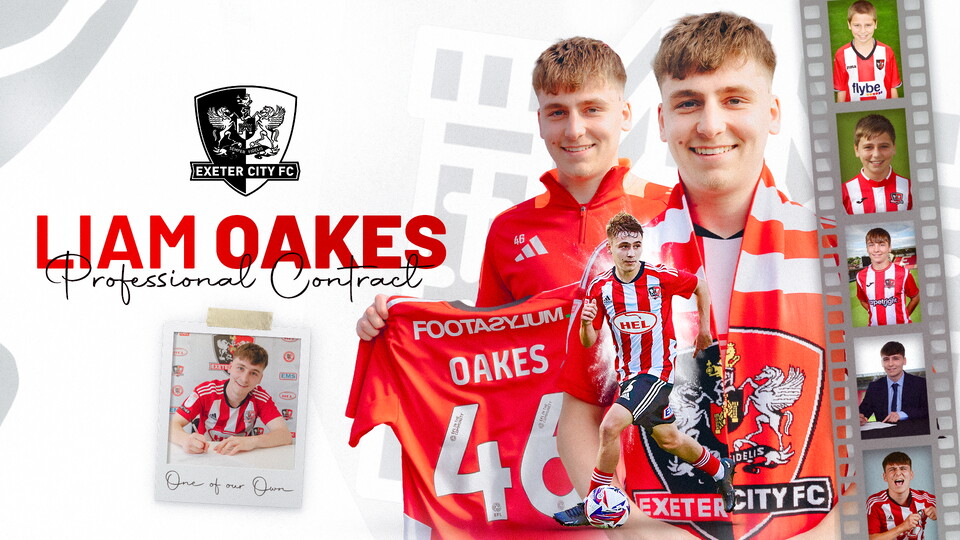 Graphic for Liam Oakes signing his first professional contract