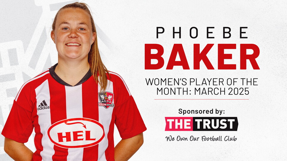 Women's Player of the Month graphic for Phoebe Baker, for March 2025