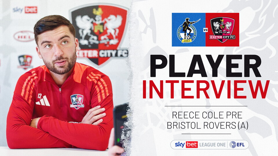 Reece Cole interview image ahead of Bristol Rovers match.