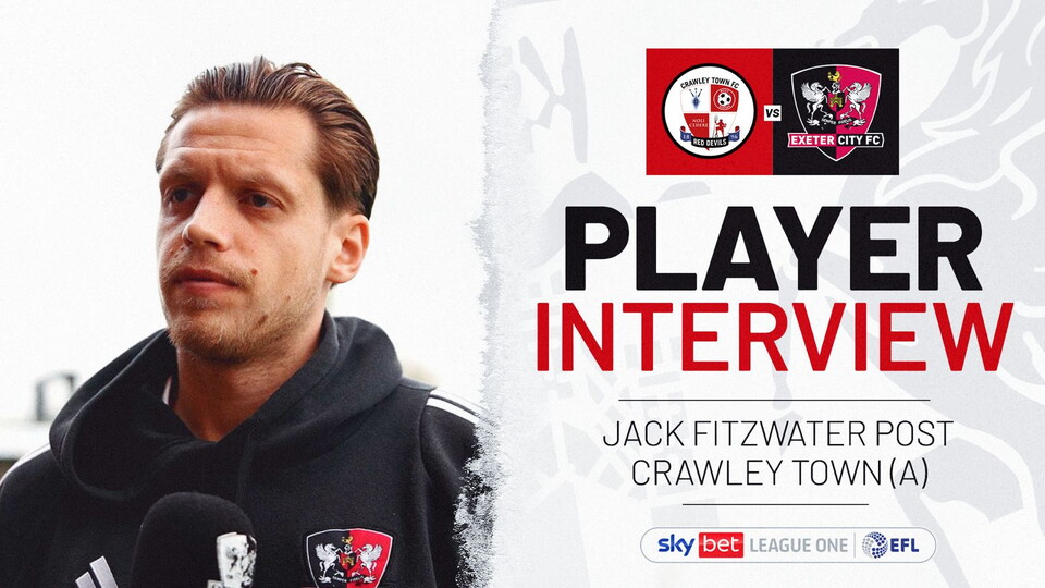 Player interview graphic for Jack Fitzwater post Crawley Town (A)