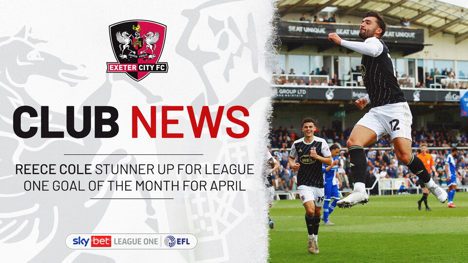 Reece Cole nominate for Goal of the Month