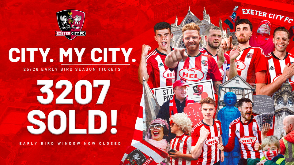 Early Bird season ticket window now closed