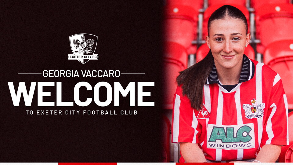 Welcome graphic for Georgia Vaccaro to Exeter City Women