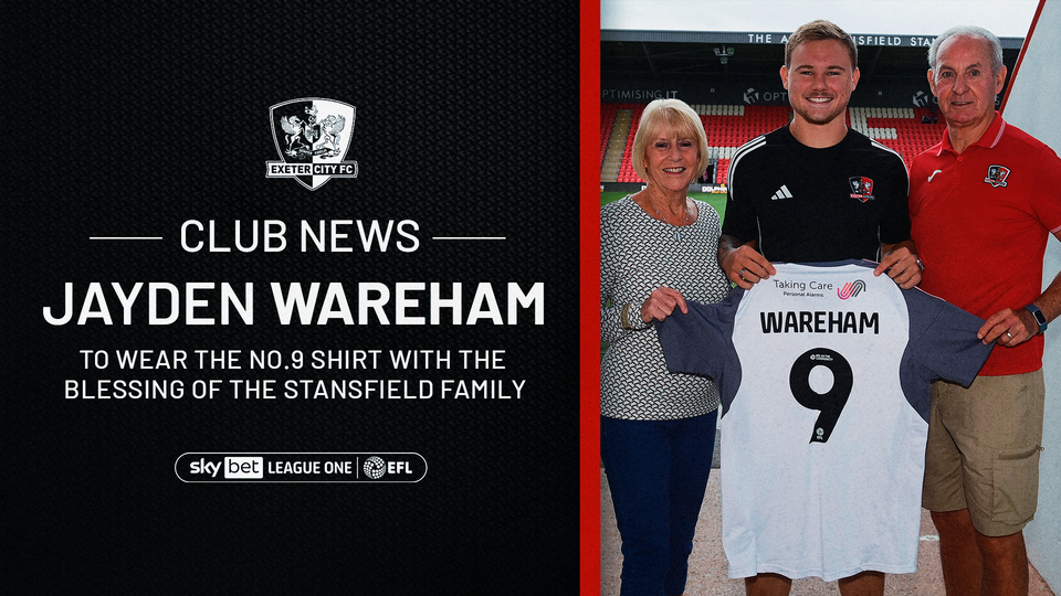 Jayden Wareham with the no.9 shirt