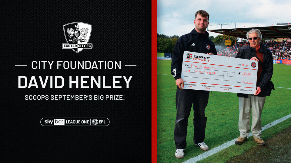 David Henley wins the Foundation draw for September
