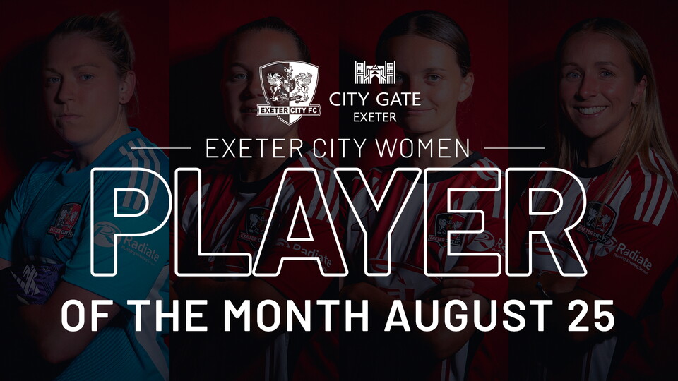 Exeter City Women x City Gate Player of the Month Graphic