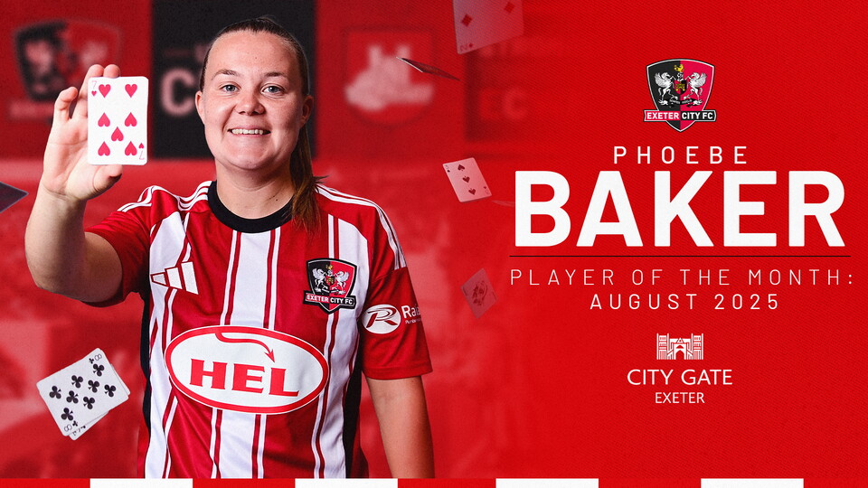 Phoebe Baker Player of the Month August 2025 graphic
