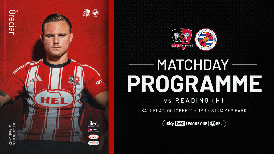 Jayden Wareham features on the cover of the matchday programme for the Reading game this weekend.