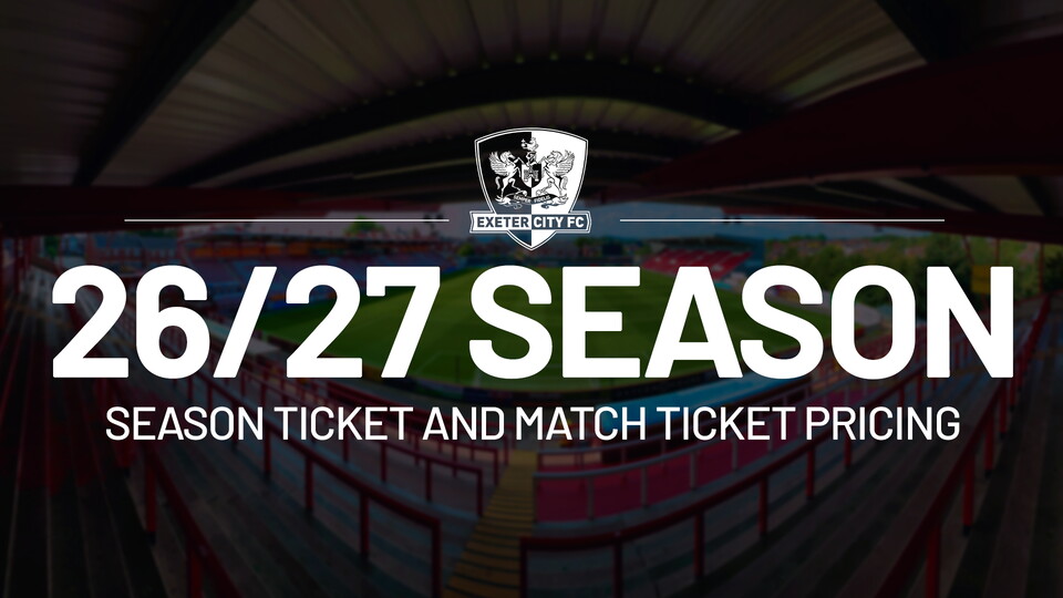 Ticket Pricing for the 26/27 season