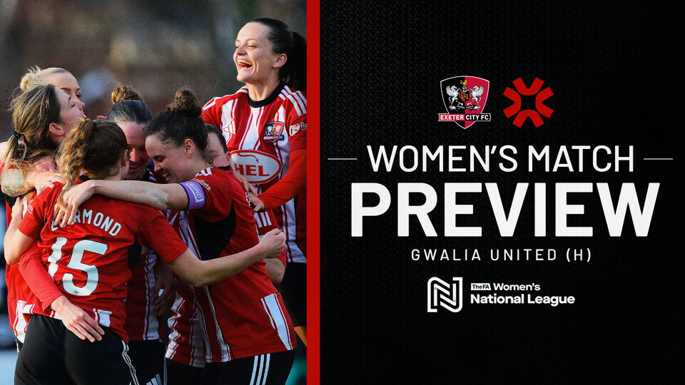 Match preview graphic for Exeter City Women vs Gwalia United