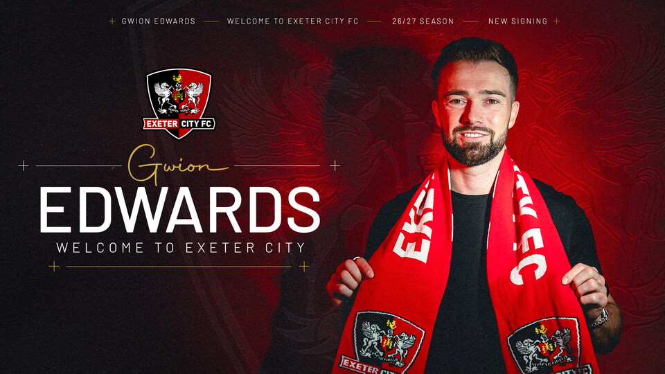 Gwion Edwards signs for Exeter City