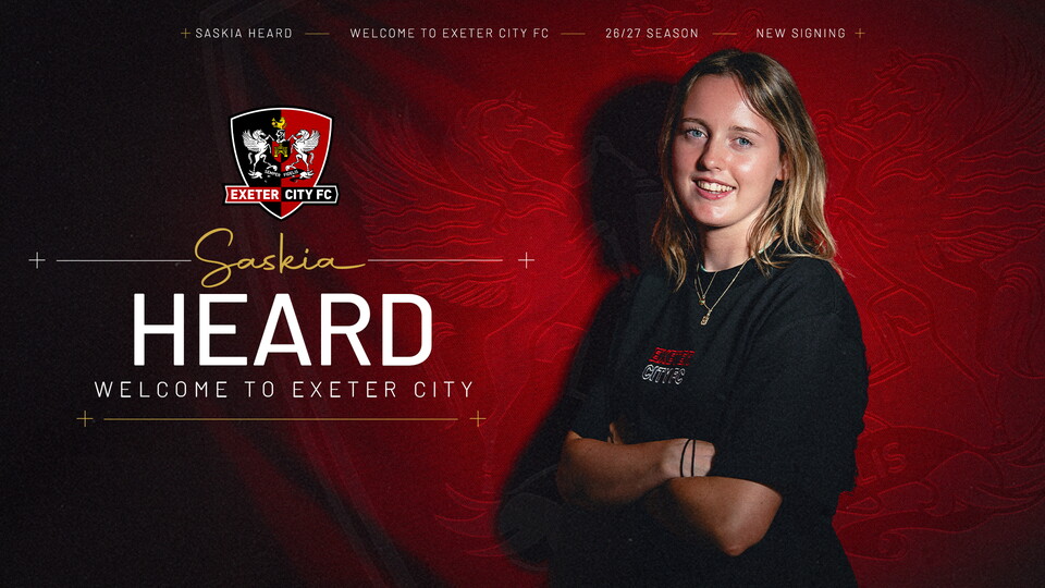 Welcome graphic for Saskia Heard to Exeter City Women
